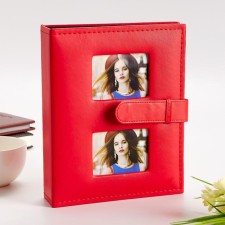 Photo album 200 photos 10x15 cm to leatherette, red 23.5x18.5x5.5 cm