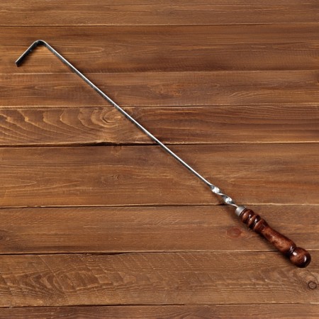 Uzbek poker with a wooden handle, with a pattern, 60/1 cm, full length 82 cm, steel 3 mm-3