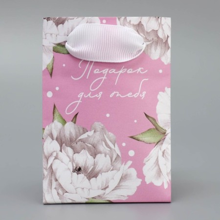 Gift laminated package, packaging, “peonies”, 7 x 10 x 7 cm-3
