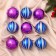 Set of balls plastic D-6 cm, 9 pcs "Disco strips" lilac-blue