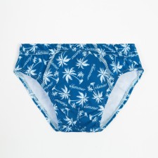 Bathing swimming trunks for a boy, dark blue/palm trees, height 116 cm