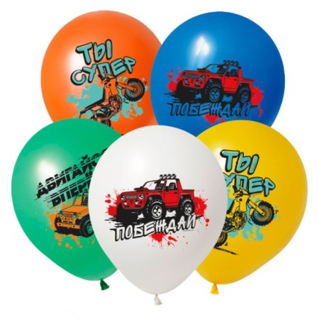 Latex ball 12 “SUV”, pastel, 2-sided, set of 50 pcs., Mix