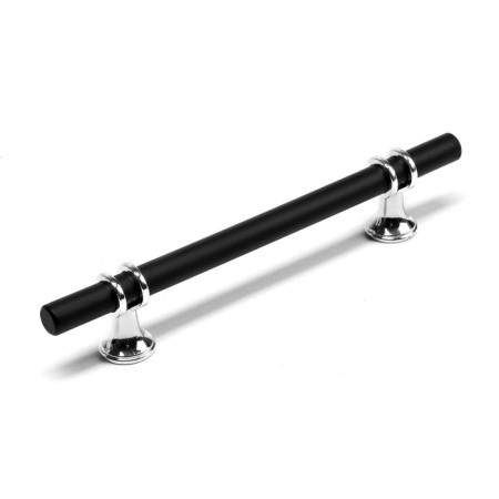 Cappio bracket handle, m/o 128 mm, d = 12 mm, plastic, chrome color/black-1