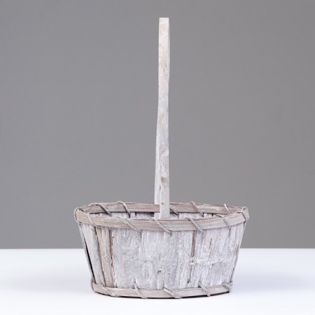 Wicker basket, 18x15x10/26 cm, natural, bamboo-1