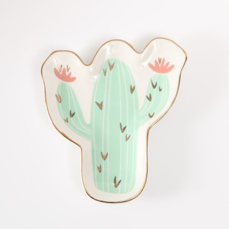 Souvenir ceramic stand for the Ring "Cactus with flowers" 1.6x11x12 cm-3