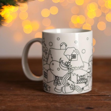 Set of mug for coloring "Unicorn New Year" paint 6 cv 2 ml, brush-2