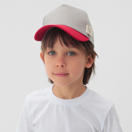 Children's cap KAFTAN R.52-54 Gray/Red-1
