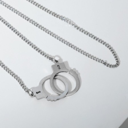 Handcuff "handcuffs" style, color silver, 70 cm-2