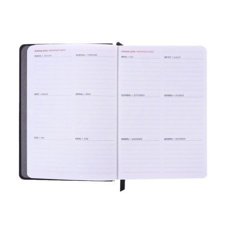Dated diary 2025, A6+, 176 sheets "Lyon", solid cover, pancake embossing, with liesa, block 80 g/m2, black-8