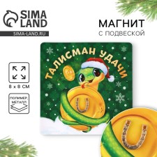 Магнит с доп элементом "Талисман удачи", 8 х 8 см