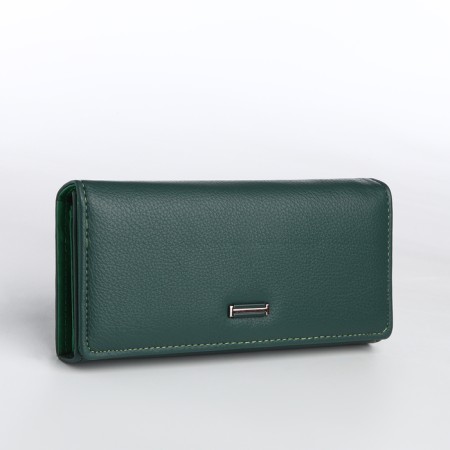 Women's wallet on magnet, green color