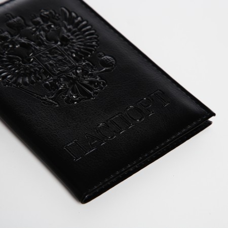 Cover for passport, black color-5
