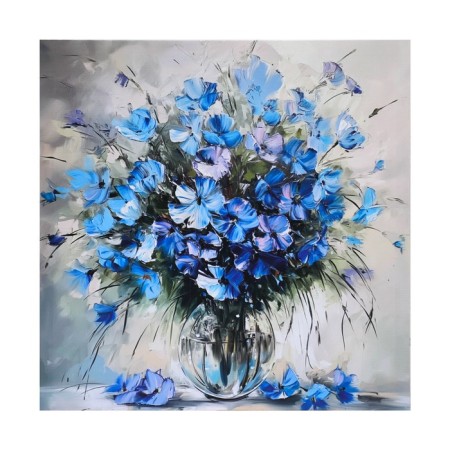 Khlest picture on the subframe "Vase with blue flowers" 50x50 cm
