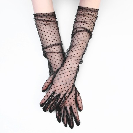 Carnival gloves, color black in peas, long-2