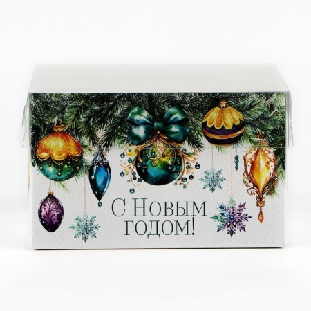 Box for Capcake "Fir Frigs", 16 x 16 x 10 cm, New Year-4