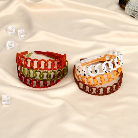 Hair cap "Amber Light" circles, 2.5 cm, mix-2