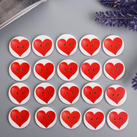 Button decorative tree "heart" 2.5x2.5 cm-4