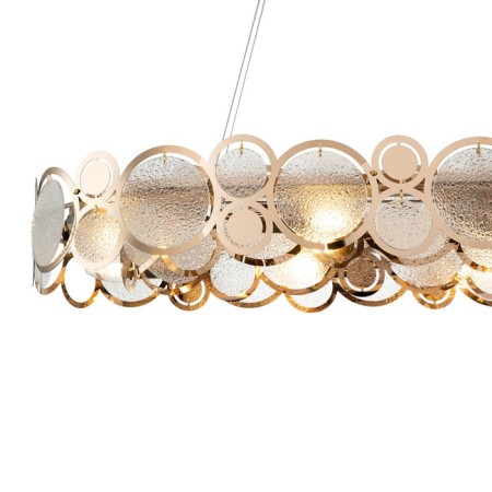 Suspended Indigo lamp, 12016/10p Gold. 10x60W, E14, 830x350x145/1145 mm, rain effect-3
