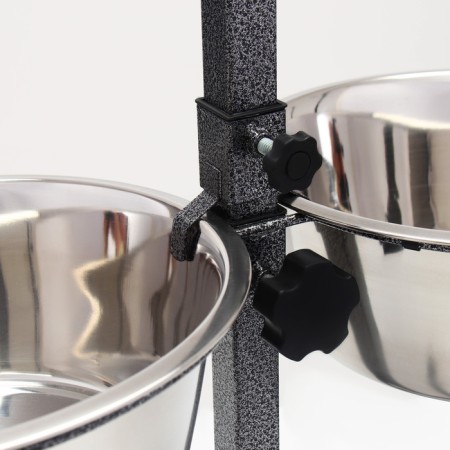Adjustable stand with 2 bowls of 4 liters, height stands 40 cm-5