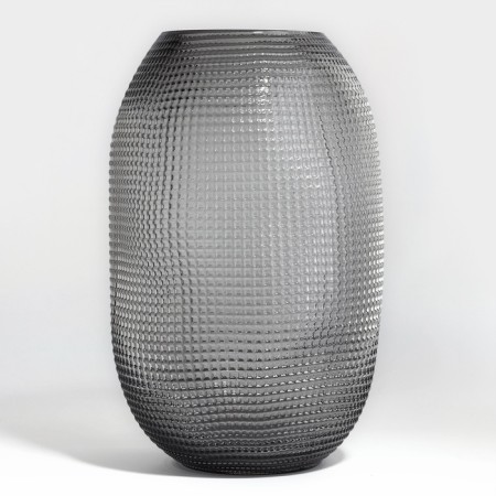 Crocus flower vase made of transparent black glass 25 x 16 x 16 cm