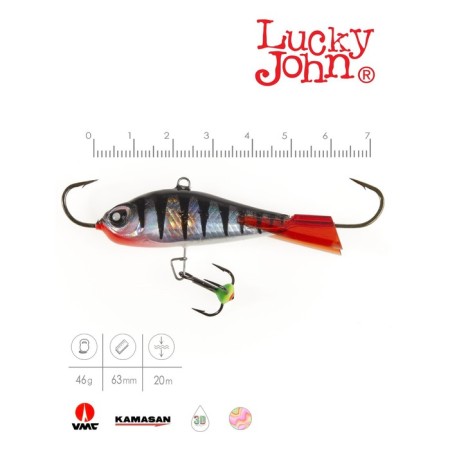 Balancir Lucky John Baltic 6 + tee, 6 cm, color 12hrt blister-1