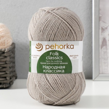 Yarn "People's Classics" 30% wool, 70% acrylic 400m/100g (276-pearl)-4