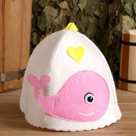 Bath cap with children's applique "Kitenok" felt