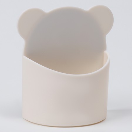 Magnetic universal stand for markers and lips "Bear" white color 4x9x10cm-1