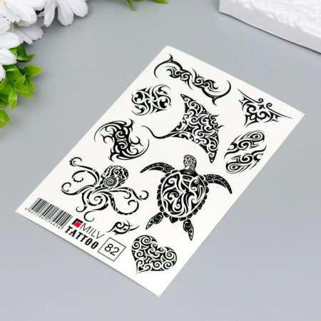 Tattoo on the body "monogram" 10x15 cm-1