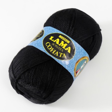 Acrylic Sonata yarn 50%, wool s/t 50% 250m/100g (003 black)-1