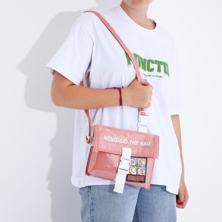 Youth bag with a zipper, pink color-6