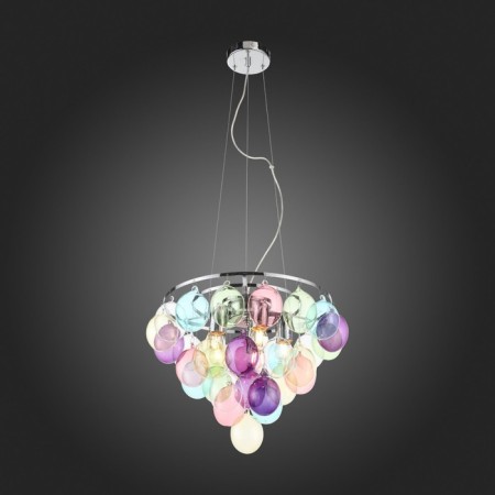 Suspension lamp ST LUCE. SL432.153.05. Sospiro. 5x60 watts, E27, 50x50 cm, chromium color-4