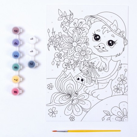 Picture on numbers for kids "Cute Duck"-4