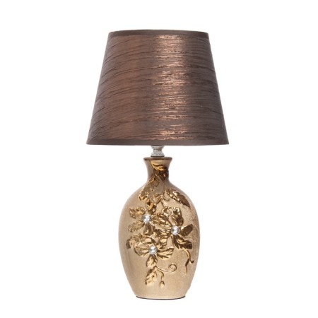 Lamp table ceramics "Flowers" bronze, rhinestones E14 40W 38x20x20 cm-9
