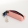 Key of zipper, length 16 cm, ring, carbine, pink color