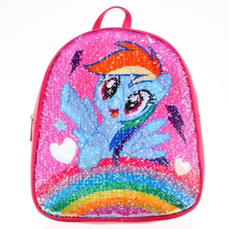 Baby backpack with bilateral sequins, 10 cm x 23 cm x 27 cm "Pinky Pie and Rainbow Dash", My Little Pony-4