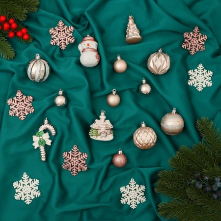 Set of jewelry plastic 20 pcs "festive" beige white
