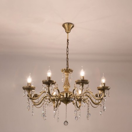 Suspended chandelier Citilux "Carmen" CL404183, 80x80x60 cm, 8x60W, E14, brown color-7