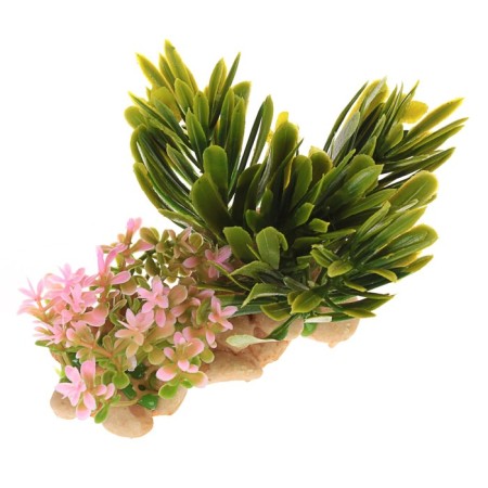 Aquarium artificial aquarium plant on a stone stand, 14 x 11 x 7 cm-2