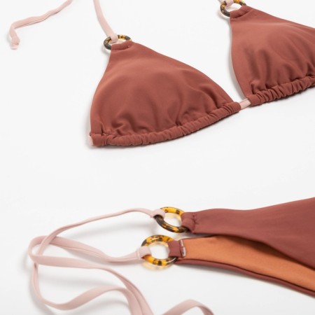 Separate Minaku swimsuit on ties, brown color, size 48-5