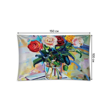 Decorative panel with photo fitting "Flower still life", horizontal, size 100x150 cm-1