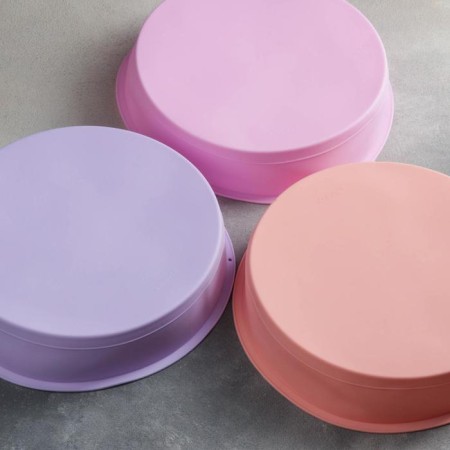 Baking uniform "Circle", silicone, 24 × 5 cm, bottom diameter 21.5 cm, color mix-8