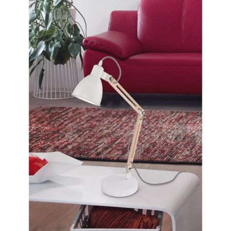 Torona 1, 1x60W E14 table lamp, white, brown color-1