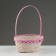 Wicker basket, d23 x 17 x 10/36 cm, pink, bamboo