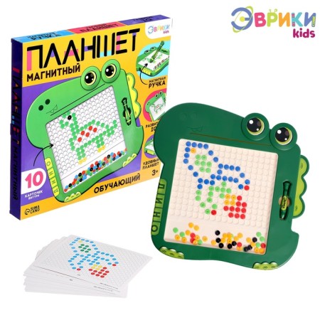 Magnetic tablet for drawing "dinosaurus", mosaic, 10 cards