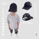 Baby cap for a boy with a grid, dark blue color, rr 54