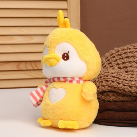Soft toy "Penguin in a scarf", 24 cm, yellow color-1