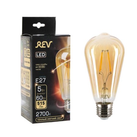 LED LED Rev Led Filament Vintage, ST64, E27, 5 W, 2700 K, Warm Light-2