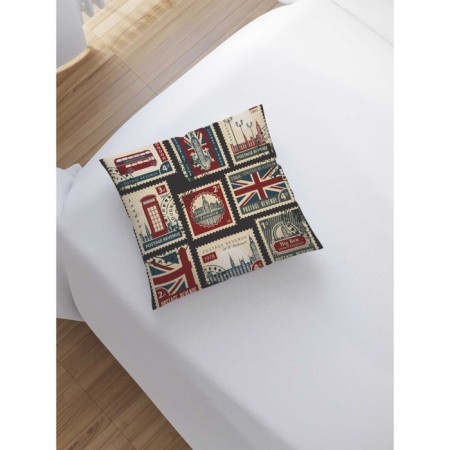 Decorative pillowcase "English brands", on a zipper, size 45x45 cm-1
