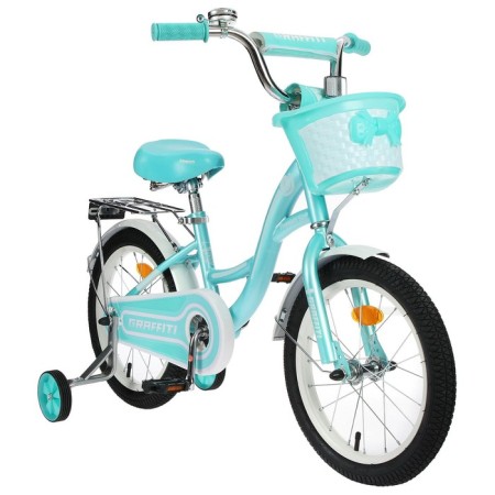 Bicycle 14 "Graffiti Premium Girl, mint/white color-2